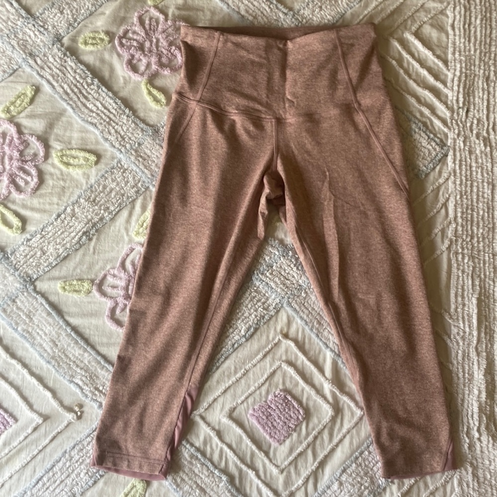 Zella Crop Live In High Waist Legging Blush Pink